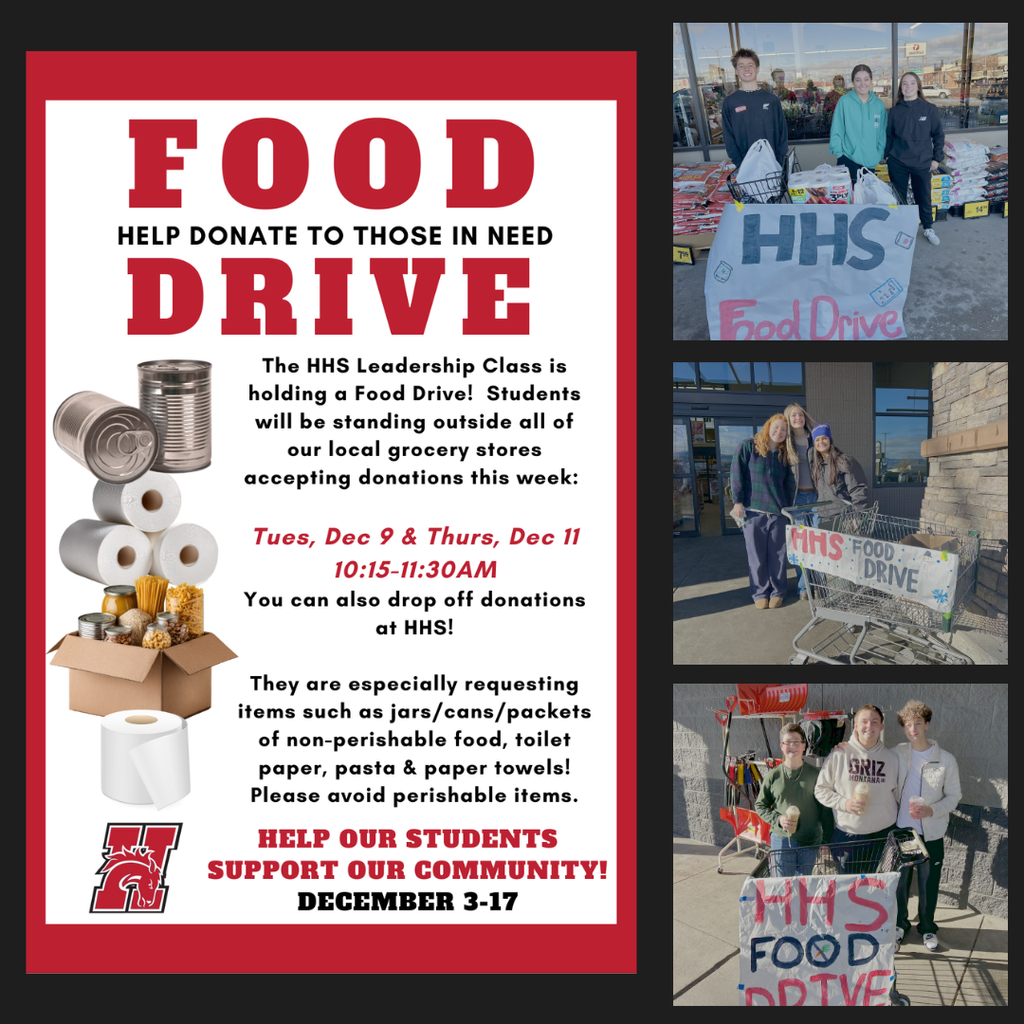Hamilton high school students standing outside grocery stores collecting donations for their food drive.  They will be at stores Tuesday, Dec 9 and Thurs, Dec 11 10:15-11:30AM