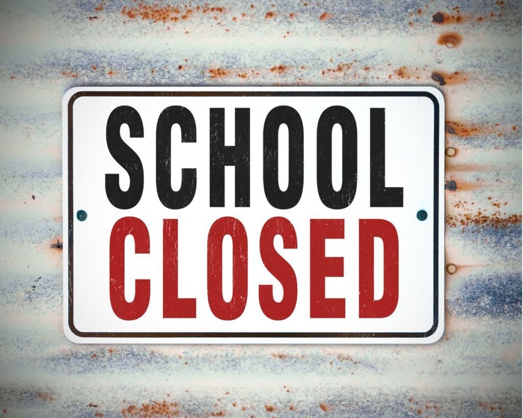 school closed sign
