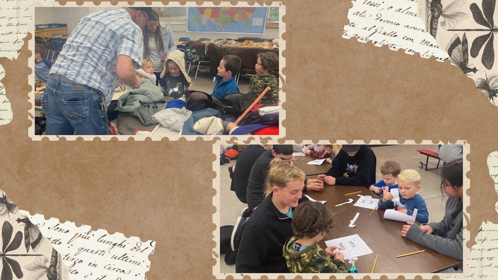 Mrs. Pool's Pre-k students from Corvallis Primary school took a field trip to HMS last week to team up with Mr. Pool's 8th graders to learn about the Great Depression. Students learned about the differences between needs and wants then did a hand on project with 8th graders of making "Hoovervilles". Students used available materials to create livable structures just as Americans did back in the 1930's. The lesson was a great success and a great way to end the quarter after learning about the Great Depression for the past week in class. In addition, down the hall Mr. Williams had a mountain man 19th century artifacts exhibit that the Pre-K students got to observe before they headed back to school. 