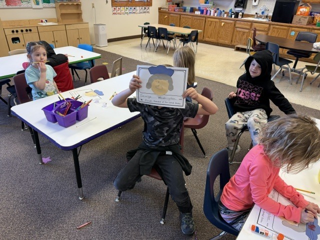 Our Washington Primary students celebrating Washington's birthday