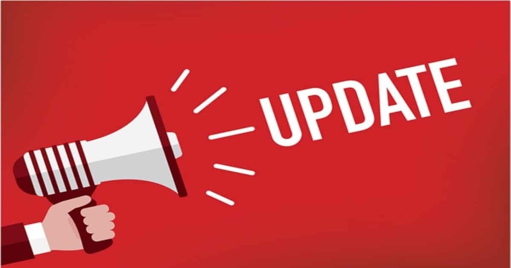 update graphic with hand holding megaphone