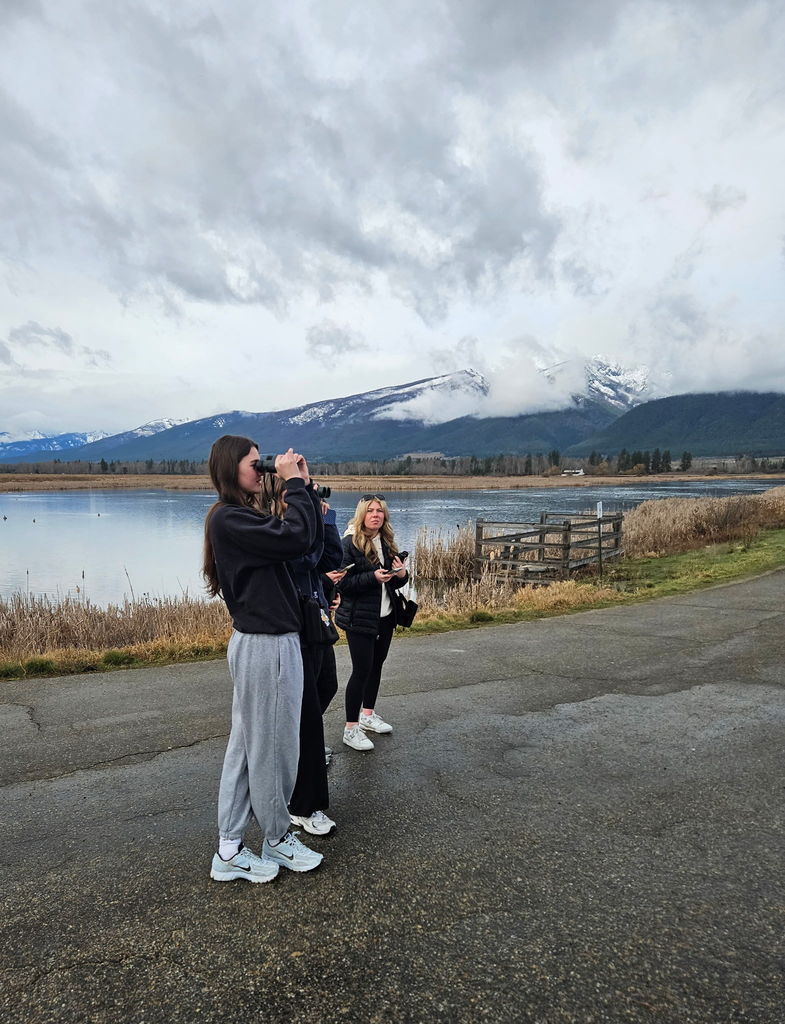 The Hamilton High School Classroom Without Walls looks for birds at the Lee Metcalf Wildlife Management area