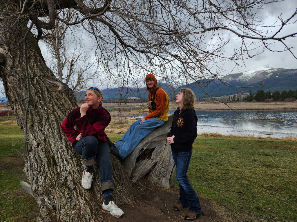 The Hamilton High School Classroom Without Walls looks for birds at the Lee Metcalf Wildlife Management area