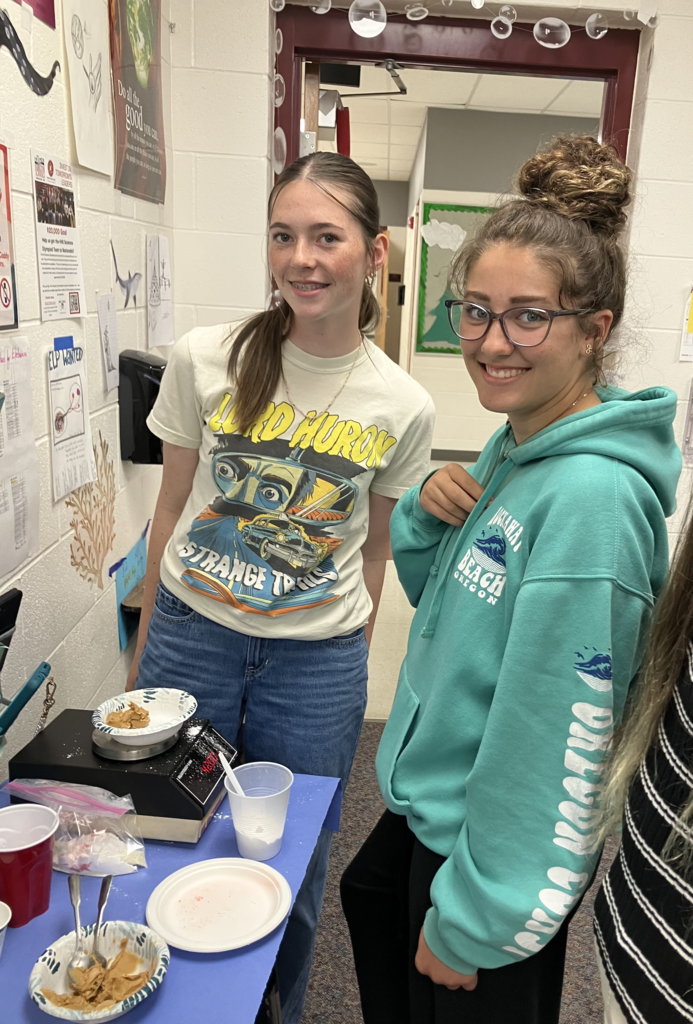 Elly, Lucy, Poshi & Claire making Plumpynut in Health 1 which is a therapeutic food product used to treat malnourished children. The consensus this semester was that it tasted pretty good! 
