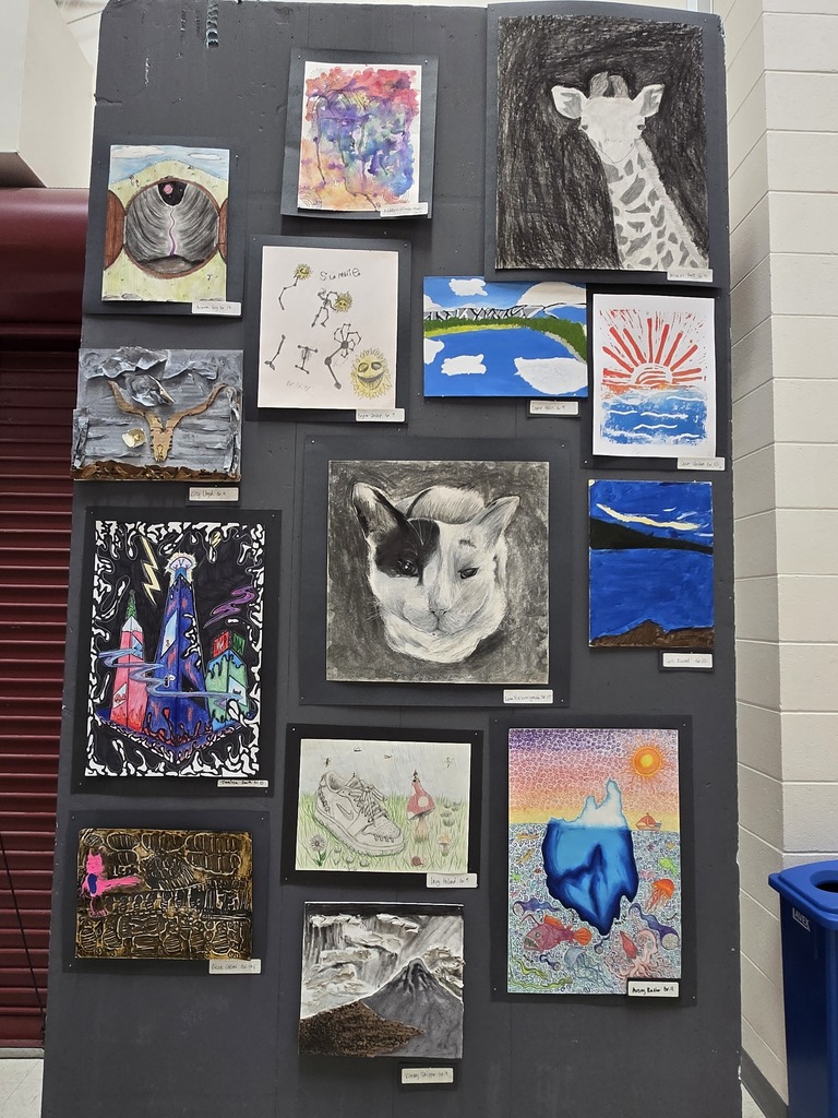 Hamilton High School art students display their works of art at the art show last week