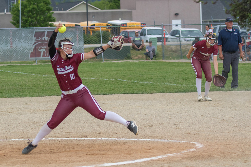 Hamilton High School Softball team competes in the quarterfinal round of the 2026 state tournament in Hamilton, MT