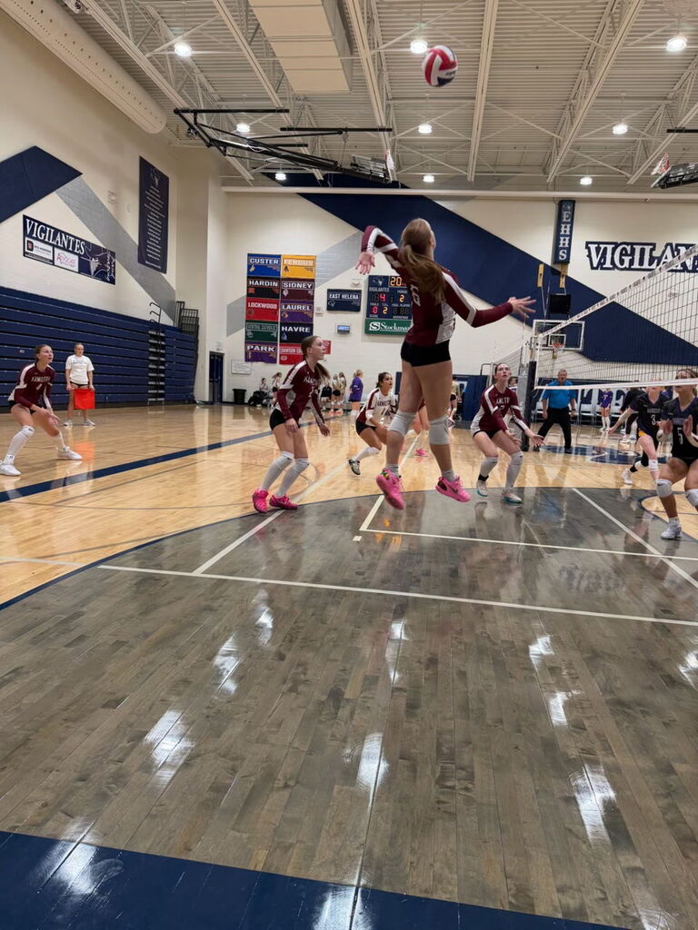 HHS volleyball team playing in the East/West Tournament in Dillon