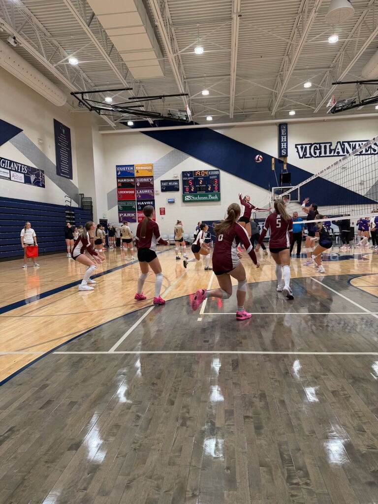 HHS volleyball team playing in the East/West Tournament in Dillon