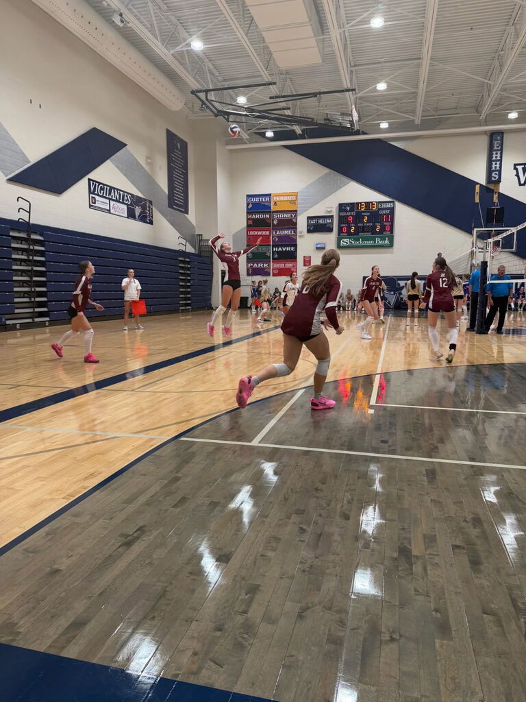 HHS volleyball team playing in the East/West Tournament in Dillon
