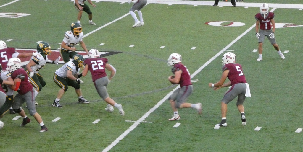 hhs football plays against the whitefish bulldogs at the hamilton athletic complex on fri, sept 4