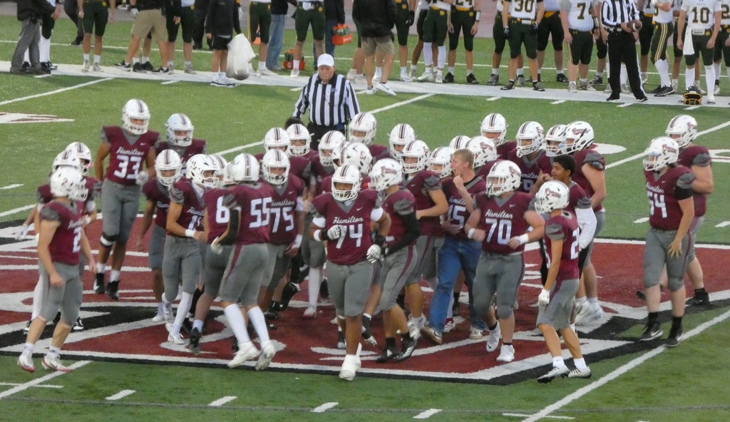 hhs football plays against the whitefish bulldogs at the hamilton athletic complex on fri, sept 4