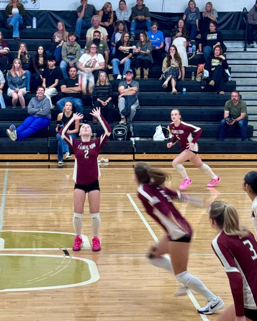 Hamilton High School volleyball team playing against the Stevi yellowjackets @ stevi on Tues, Sept 16