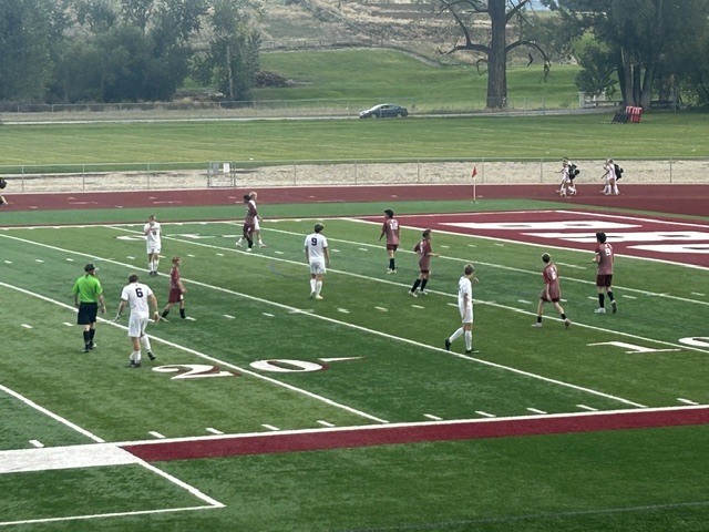hhs boys soccer team at the hamilton sports complex against polson