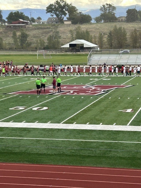 hhs boys soccer team at the hamilton sports complex against polson