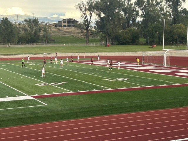 hhs girls soccer team at the hamilton sports complex against polson