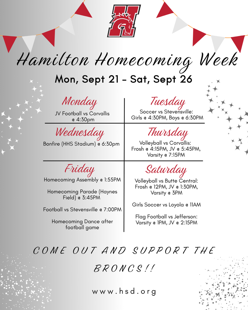 hamilton homecoming week, mon, sept 21-sat, sept 26