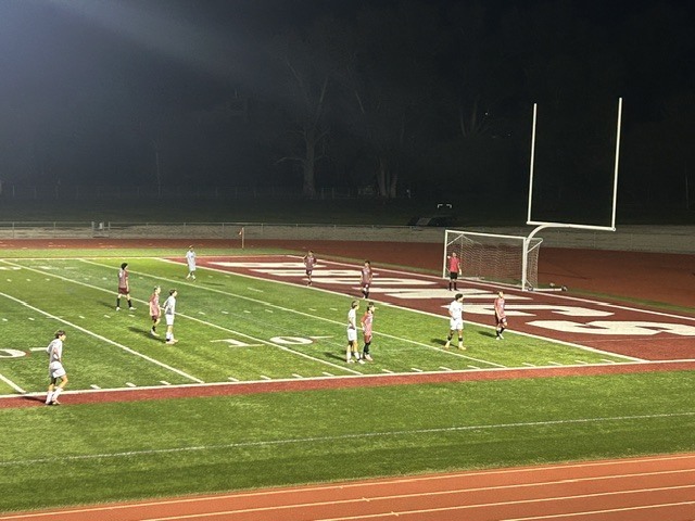 hhs boys soccer team playing against stevensville in their homecoming game