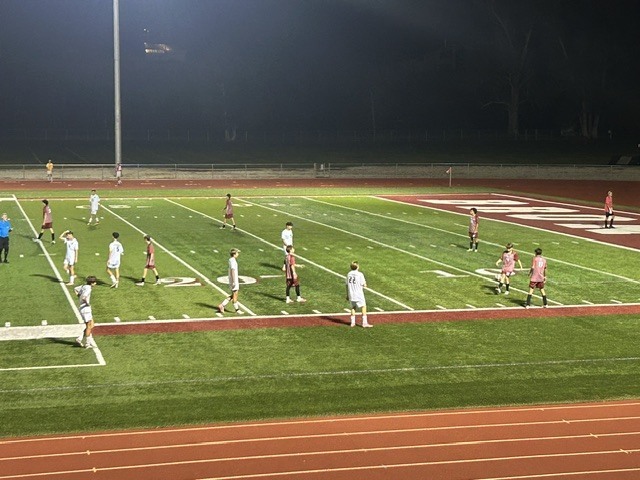 hhs boys soccer team playing against stevensville in their homecoming game