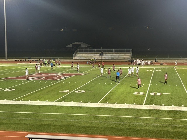 hhs boys soccer team playing against stevensville in their homecoming game
