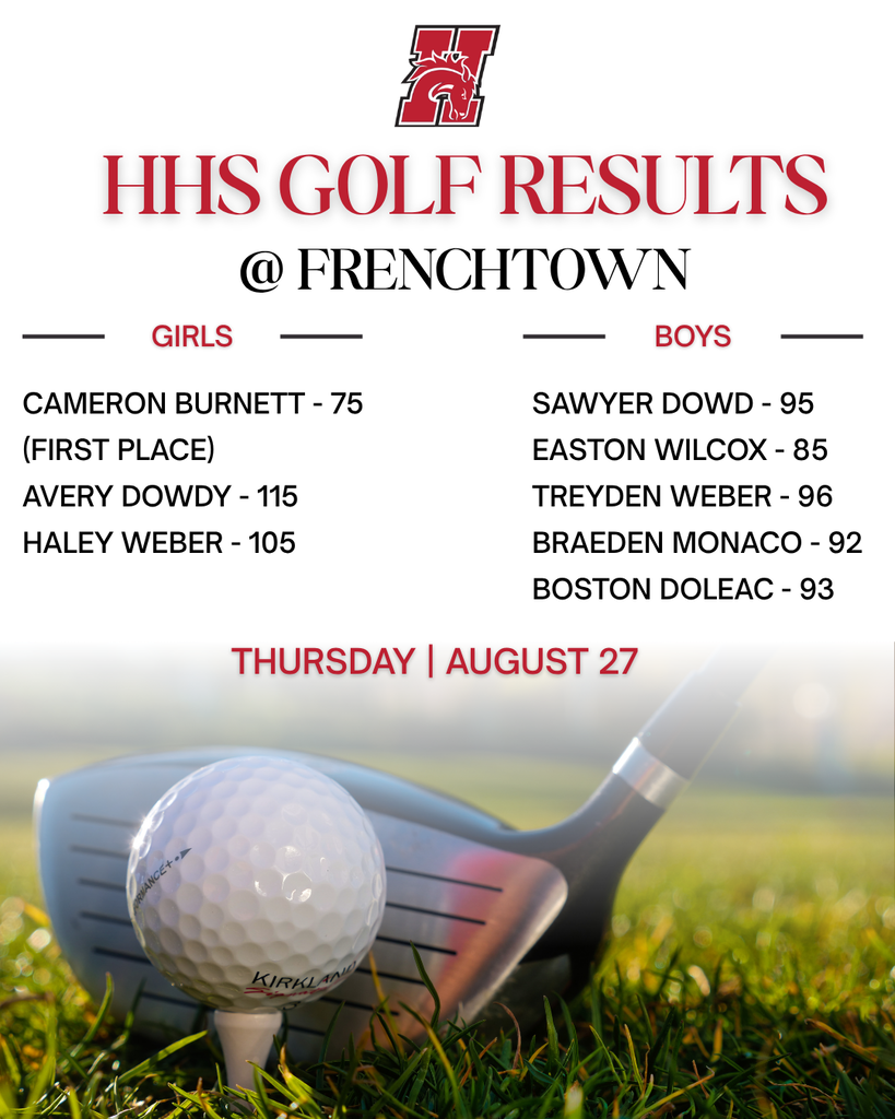 hhs golf results @ frenchtown on thurs, aug 27