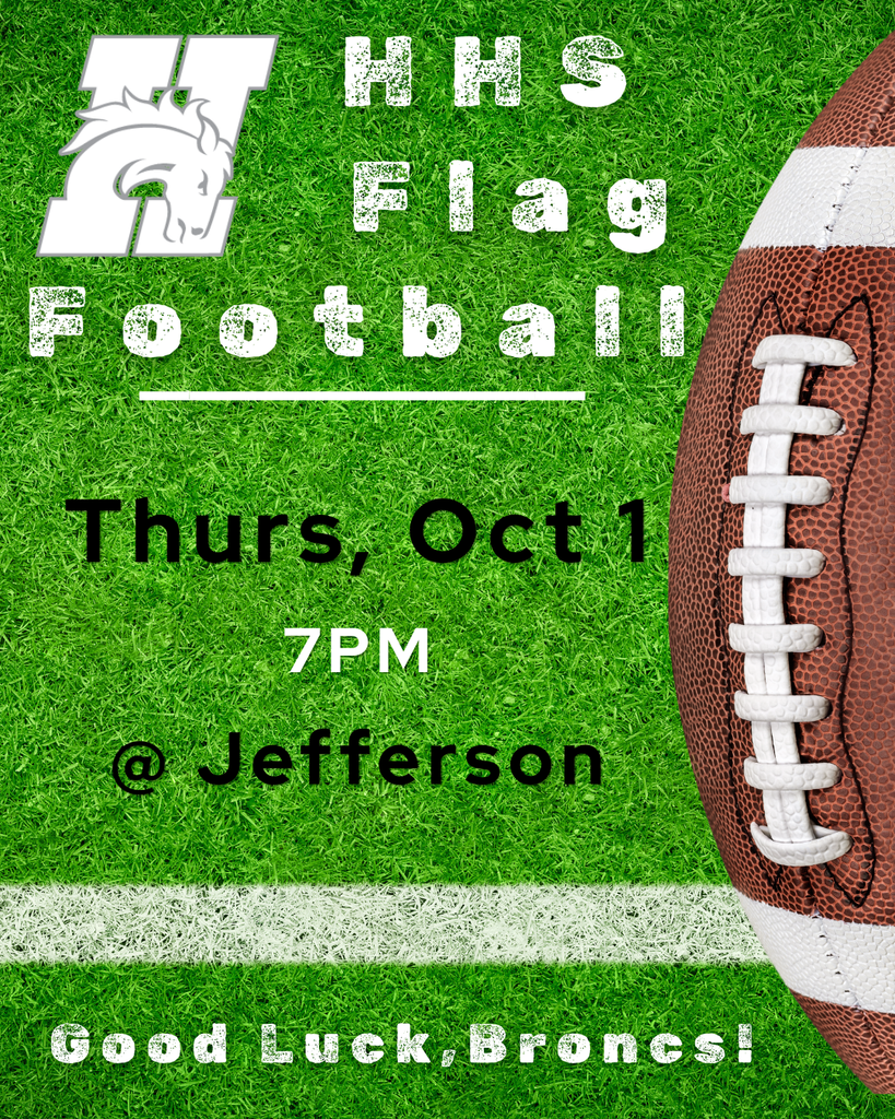 hhs flag football thurs oct 1 @ 7pm @ jefferson