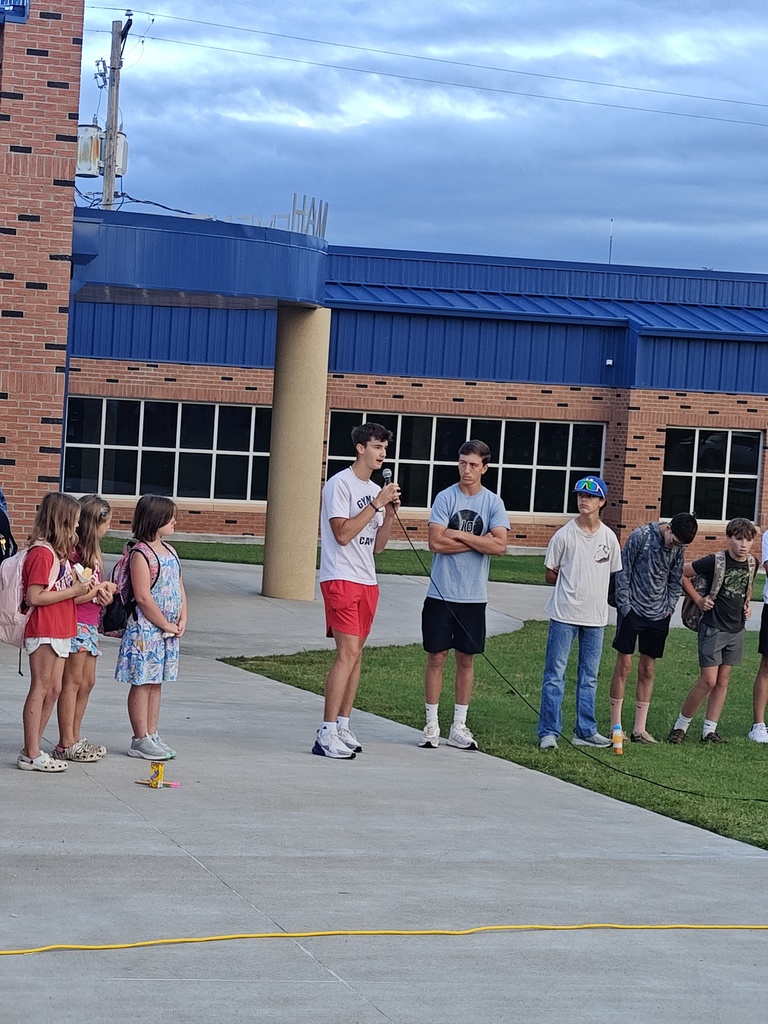 Junior Lane Johnston was in charge of See You at the Pole this morning!