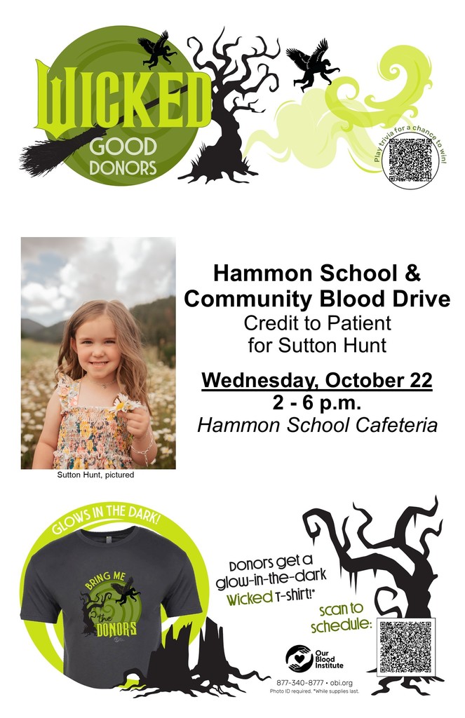 Sutton Hunt Blood Drive Flyer
