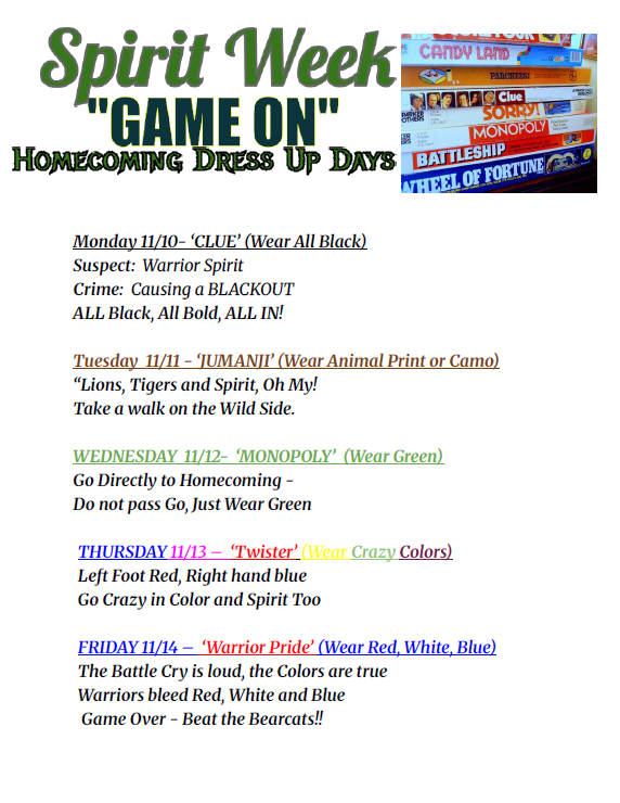 Homecoming Spirit Dress Up