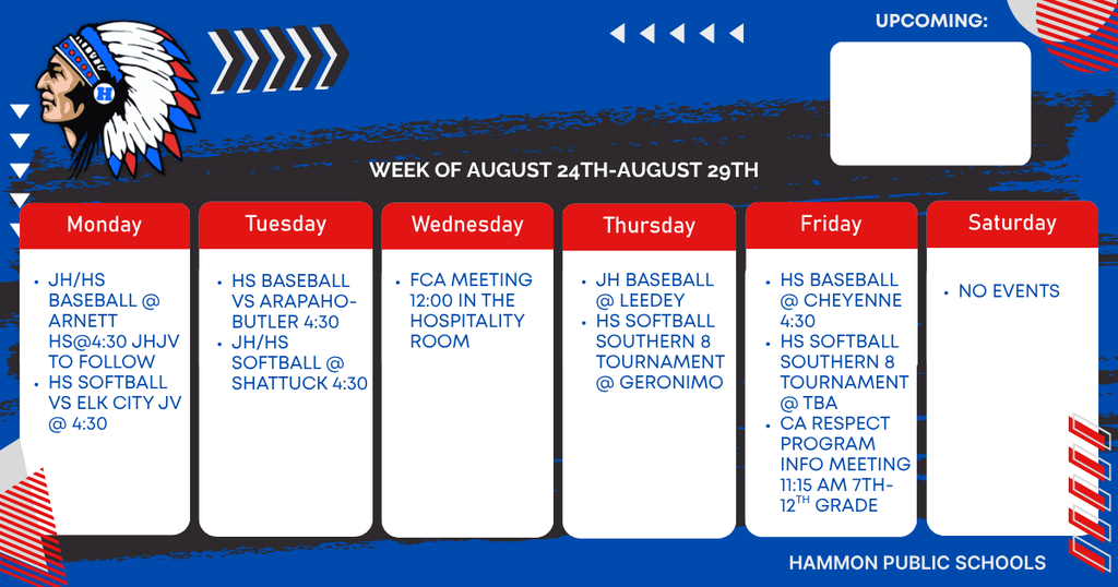 weekly schedule
