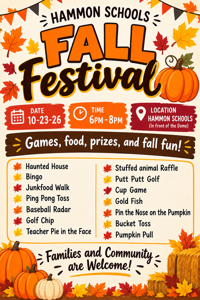 Fall Festival At Hammon Schools in front of the dome 10-23-26