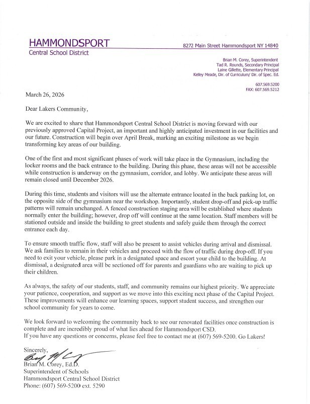 Capital Project/Student Drop off & Pick up