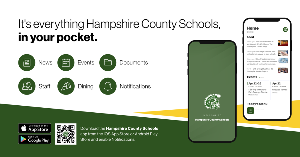 New app for Hampshire County Schools please contact school for more info