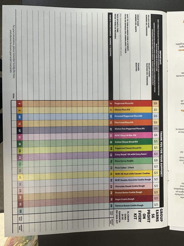 Order Sheet