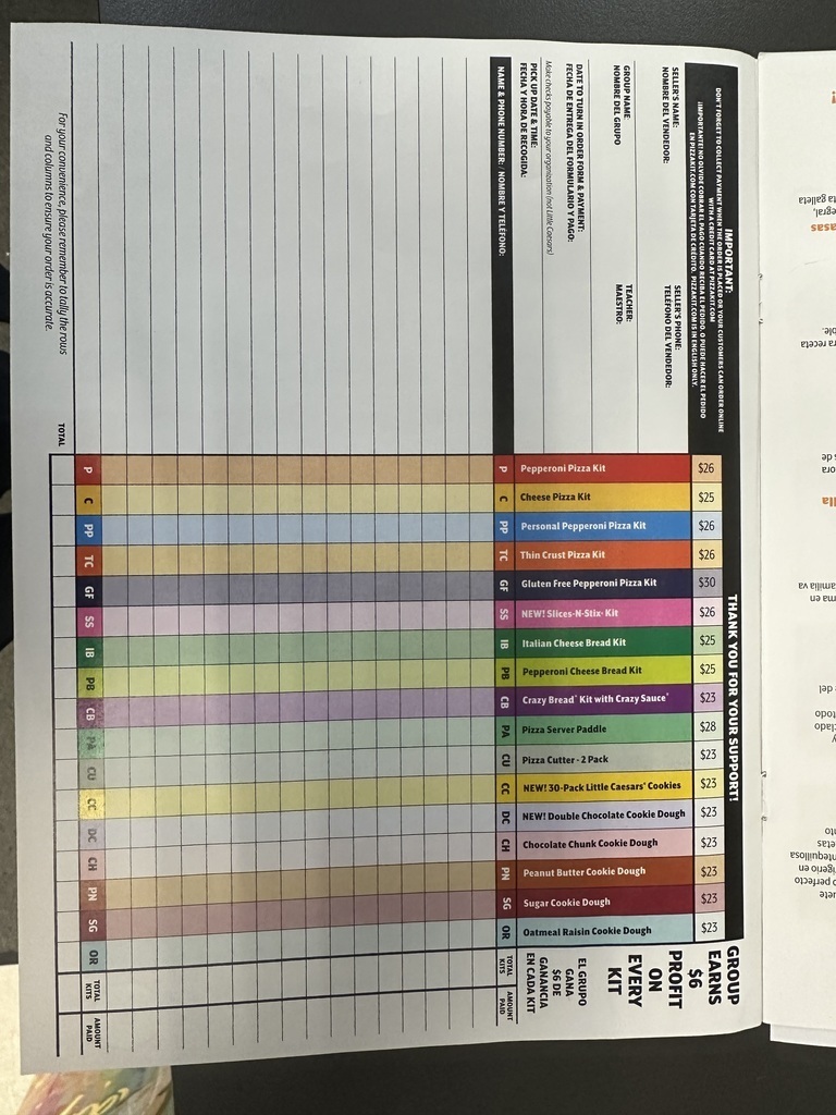 Order Sheet