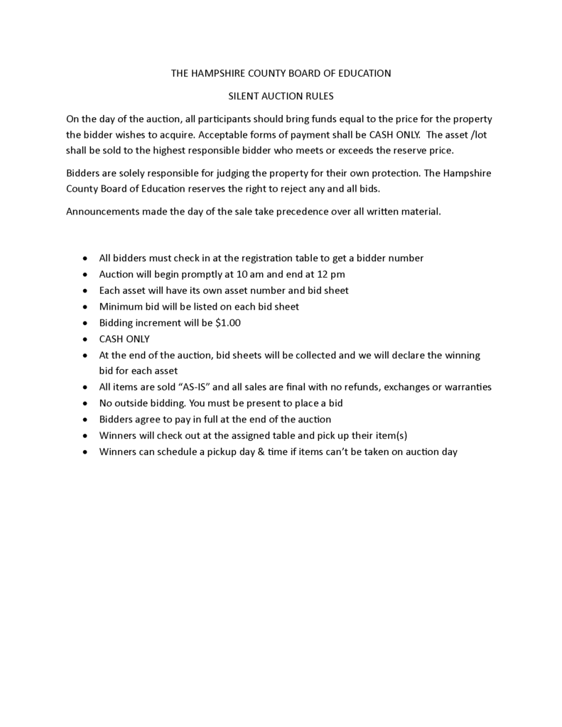 AUCTION RULES