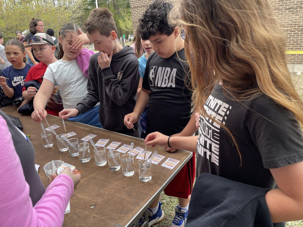 students studying water