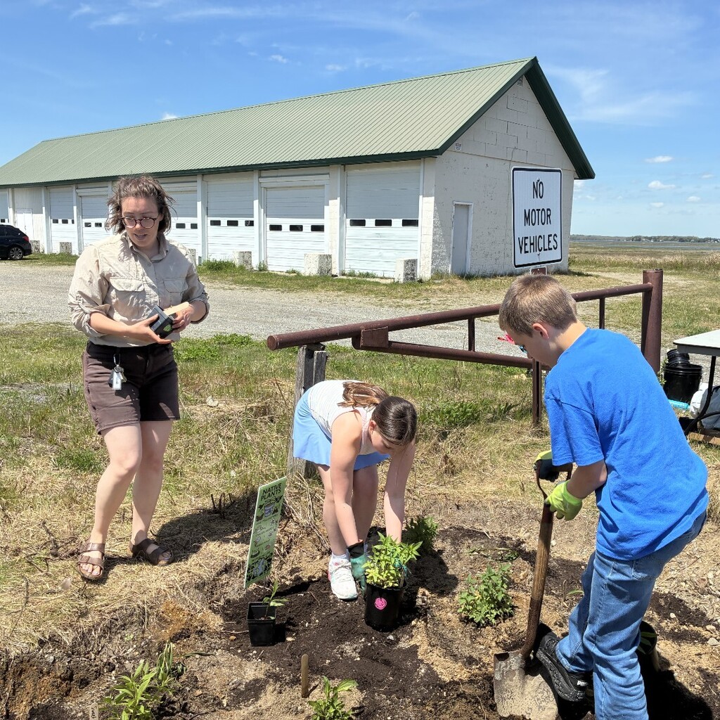 students participating in activities at the refuge