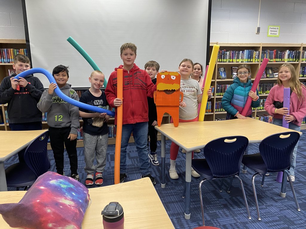 Mrs. Connors advisory students with a fun project