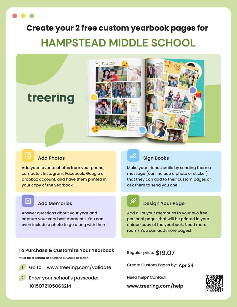 Flyer to order a yearbook for HMS