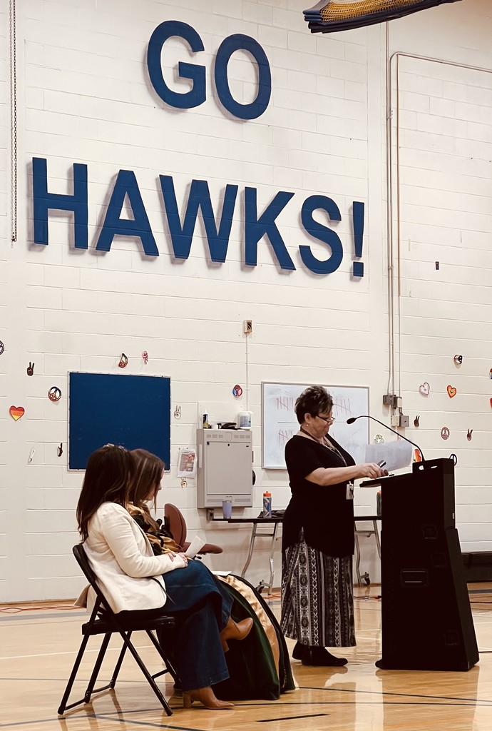 Mrs. Howard speaks at the assembly