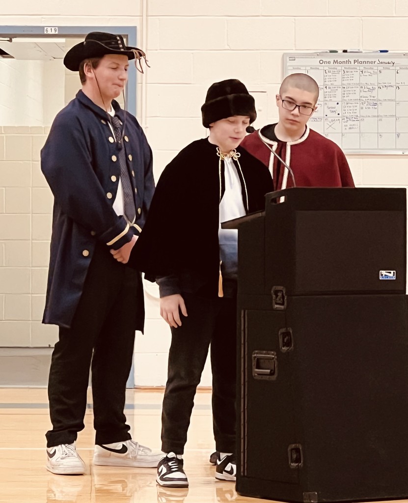 8th graders present Did you know? at the Hampstead Middle School assembly