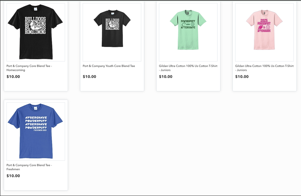 Homecoming Shirt Options
