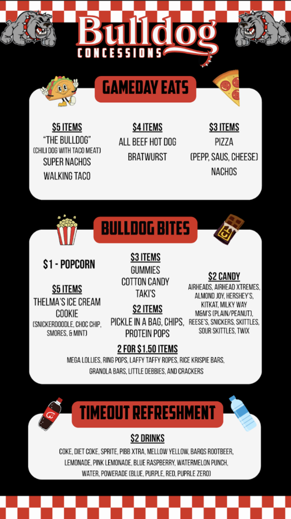 Concessions Menu