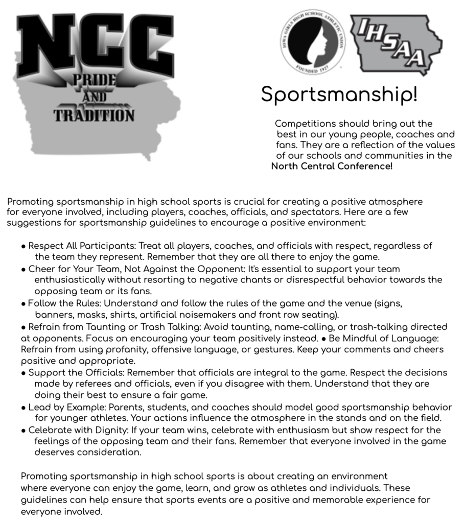 NCC Sportsmanship Letter