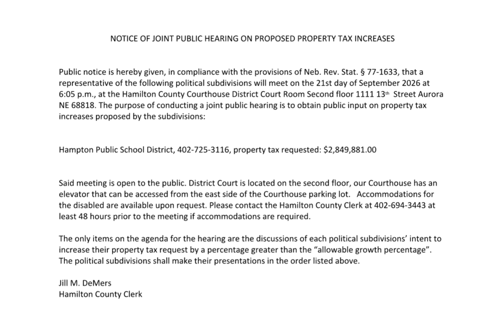 Information on the Joint Public Hearing taking place on September 21 at 6:05 PM at the Hamilton County Courthouse.