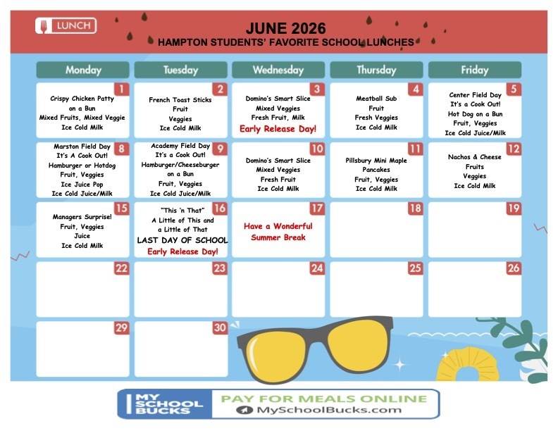 June Lunch Menu