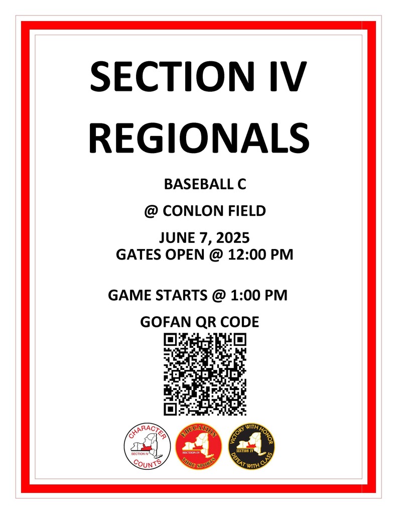 Section IV Regional Baseball Flyer
