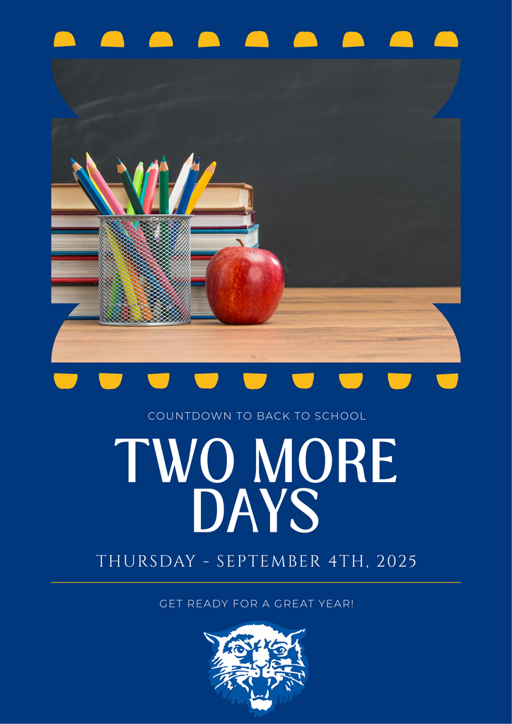 Two more days until school graphic