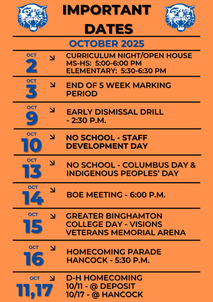 Important Dates October