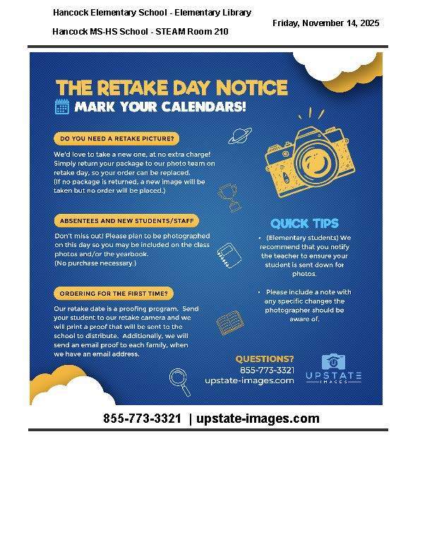 school re-takes flyer